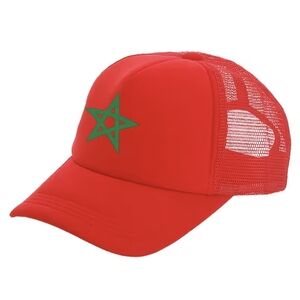 Red Trucker Hat with Green Star